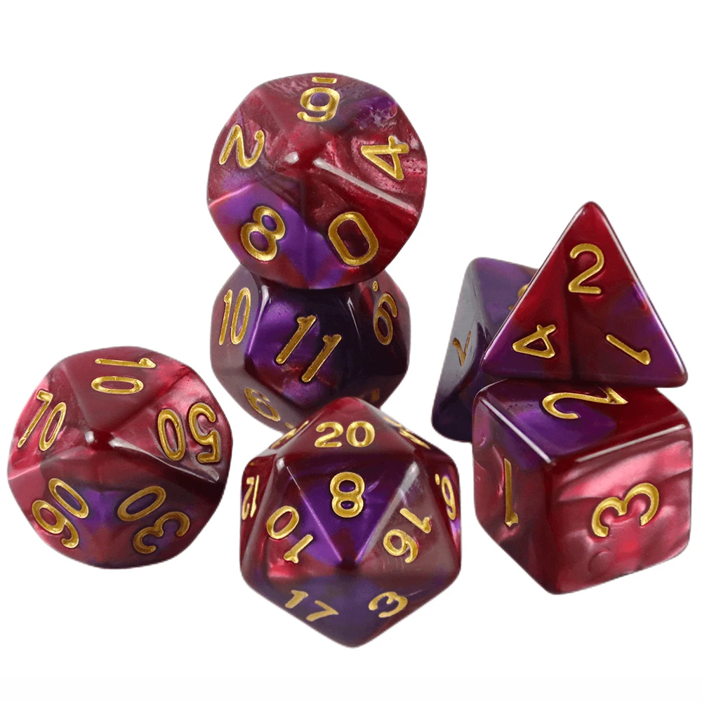 7pcs DND Polyhedral Dice Double-color Dice with A Bag for Board Game DND RPG Role Playing Game Accessories Sc65b084d76b349abb0680abf6899b166t