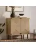 LuxenHome 31" Sideboard Buffet Cabinet with Storage Seagrass Boho Accent Cabinet Mid Century Modern Small Sideboard Stor 1