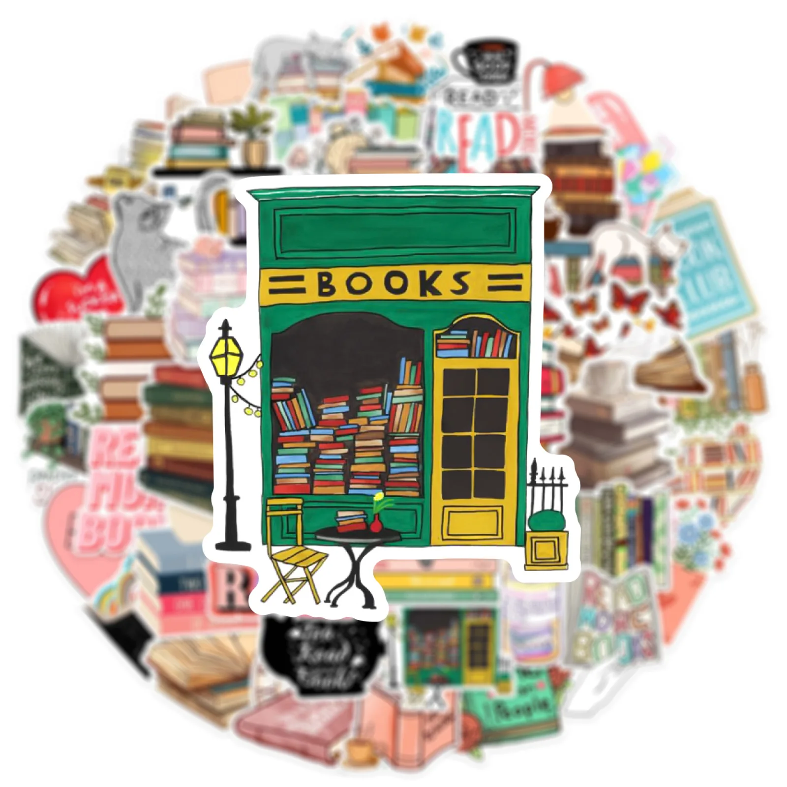 Cute Reading Book Waterproof Graffiti Sticker Decorative Stickers Decorative Labels Stickers Stationery Stickers Self Adhesive Stickers Adhesive Stickers Cartoon Stickers Cartoon Sticker Paper Stickers Aesthetic Decorative Luggage Laptop Cup Phone Scrapbook Kids Stickers 10/30/50Pcs