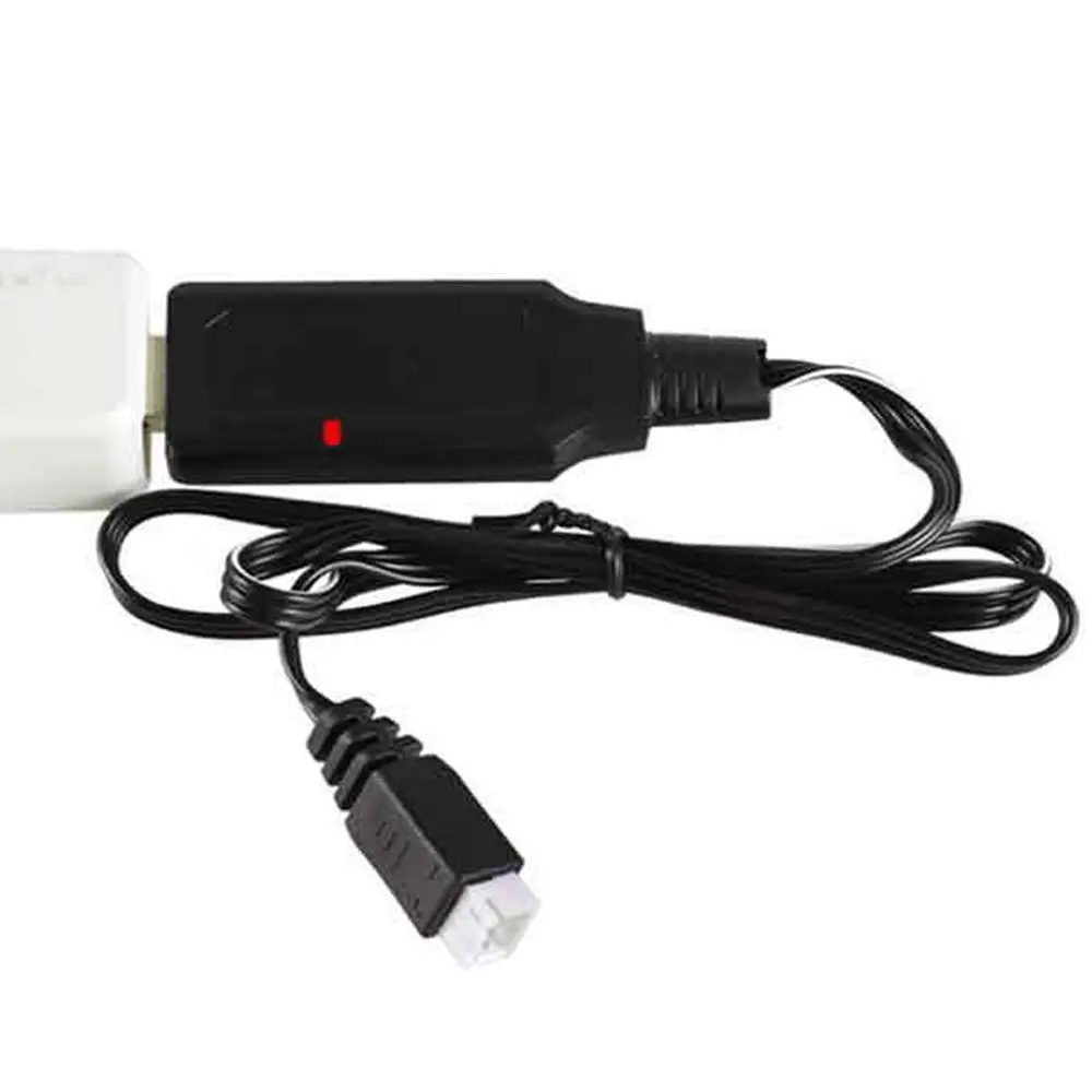 Chargeur multiport USB intelligent 500mA 1000mA 2000mA pour batterie RC, de côté avec indicateurs LED allumés.