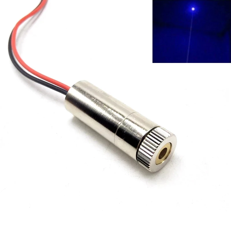 Focusable 450nm 50mW Blue Dot Laser Diode Module 3-5V 12x35mm focusable 50mw 405nm laser diode violet blue laser module dot spot 14 5x48mm dc5v