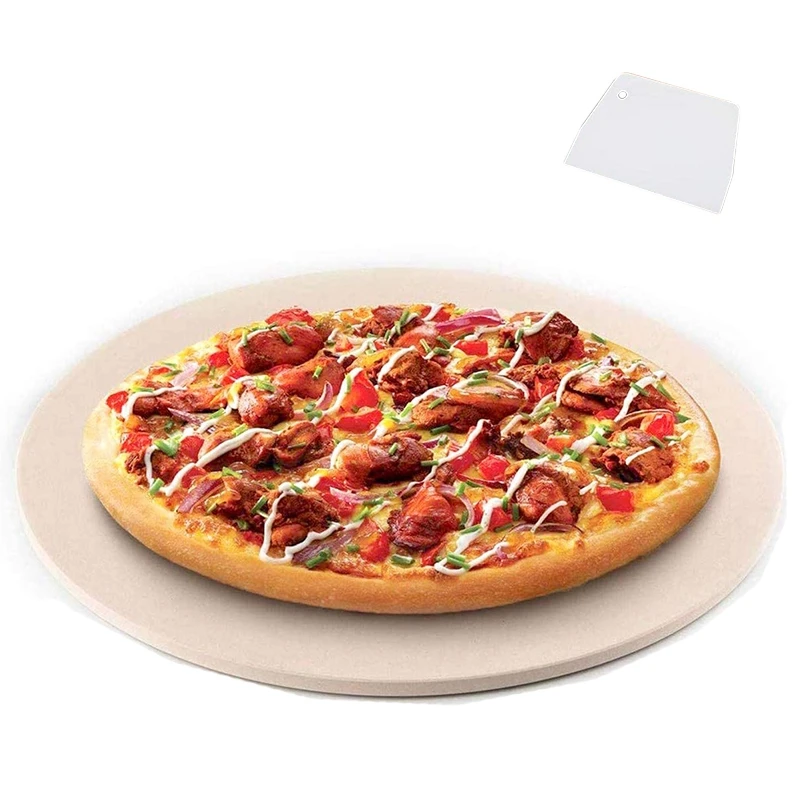 

Камень для пиццы, круглый камень для пиццы для гриля и духовки, Приготовление пиццы, стейка, толстая дюймовая сковорода для пиццы из кордиерита, Приготовление пиццы и выпечки