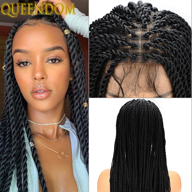 SenegaleseFullLaceTwistBraidedWigsSuperLongKnotlessBraidsLace