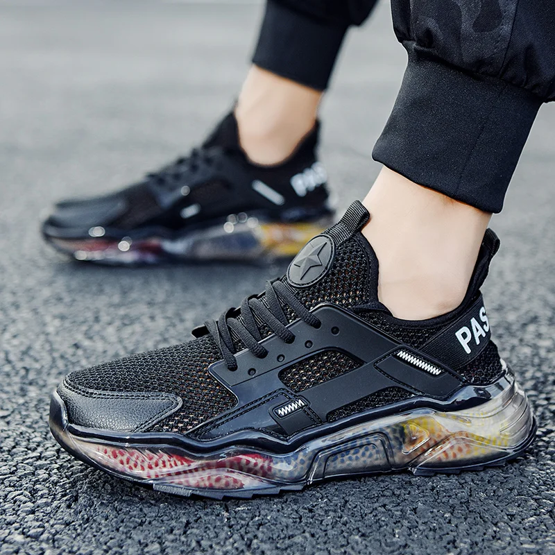 

Кроссовки мужские сетчатые на платформе, Повседневные Дышащие уличные Сникерсы, удобная спортивная обувь для бега, весна