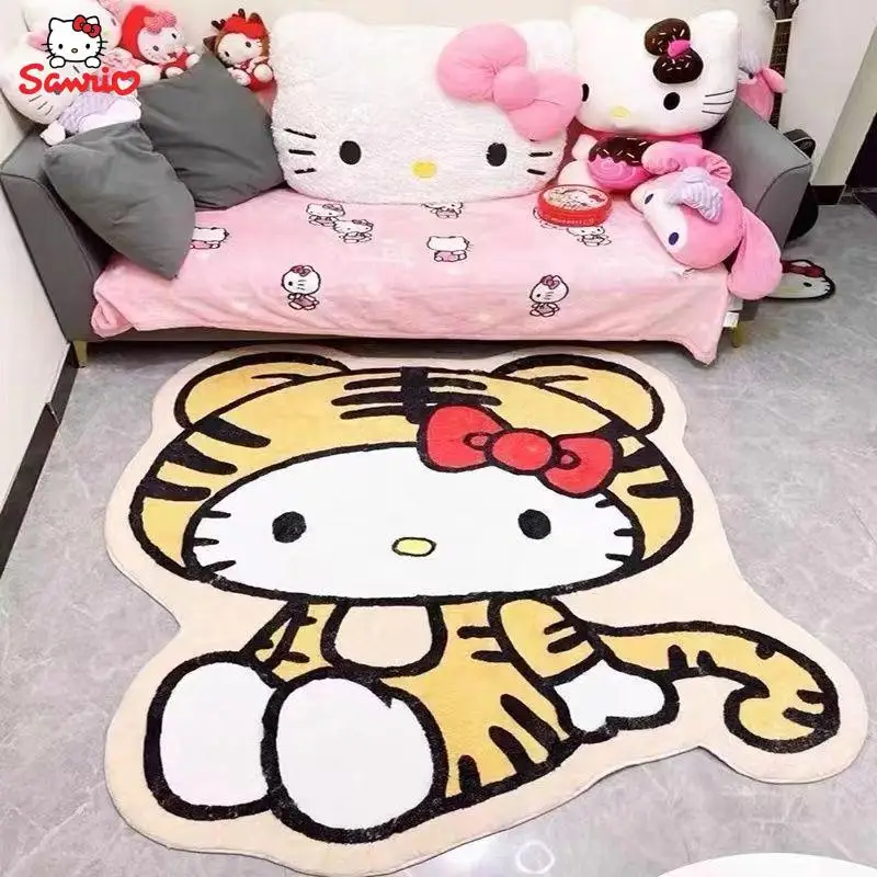 

Cartoon Anime Sanrios Hello Kittys Kawaii Carpet Household Bedroom Bedside Carpet Cute Girl Room Floor Mat Dresser Foot Mat Gift