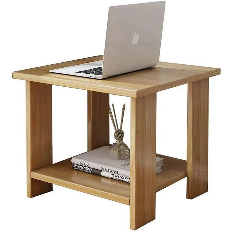 Simple Bedside table Solid Wood Nightstands Double-Layer Night table Living Room Sofa Side Table Modern Home Bedroom furniture 6