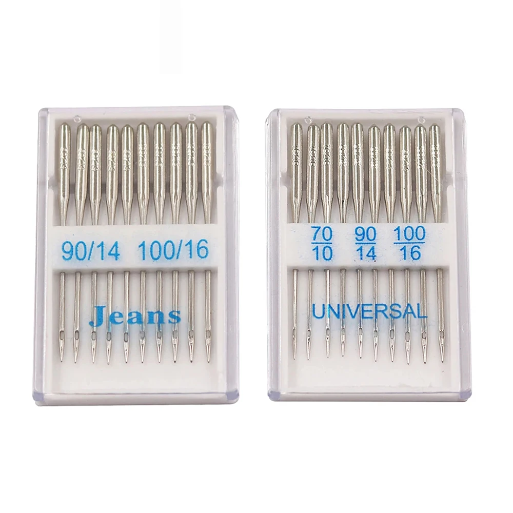 Description Picture 2 of item2Box/Set Universal Jeans Stainless Steel Needles Sewing Machine Supplies for Singer Brother Janome Varmax Sizes70/10 90/1