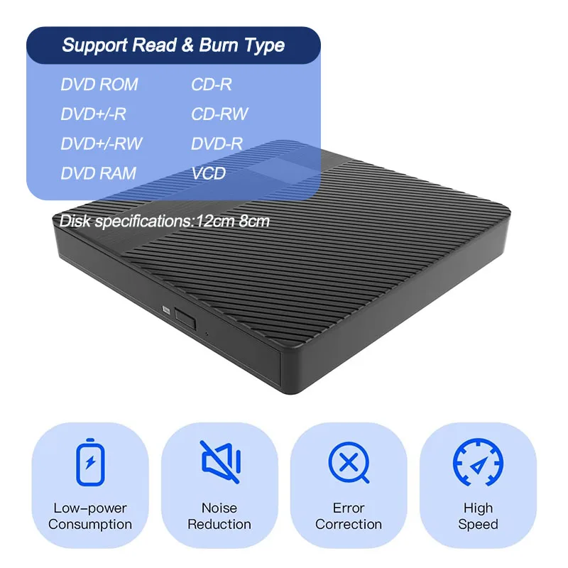외장 DVD -/+ RW 광학 드라이브, USB 3.0 C 타입 CD 플레이어, 버너 라이터 리더, 노트북 PC, 윈도우 10, 11, 맥에 적합