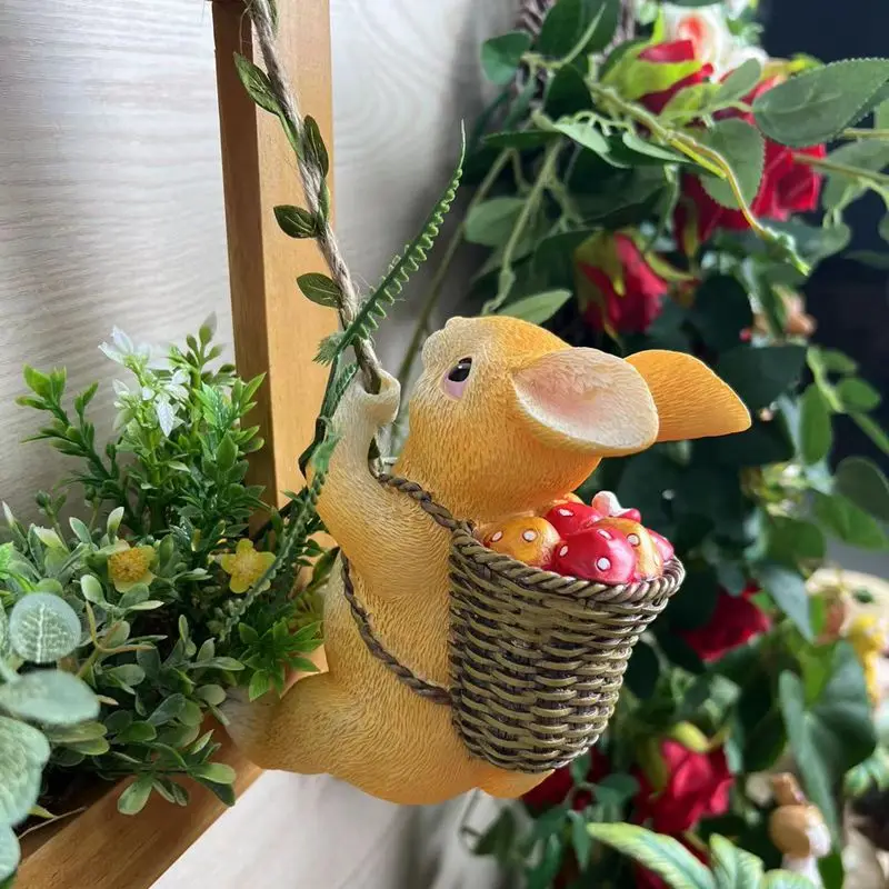 Cute Animal Climbing Little Rabbit Wall Hanging Homestay Outdoor Garden Decoration Cortile Tree Climbing Decoration