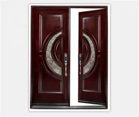 American Stylish Luxury Solid Wood Exterior Double Front Doors 1