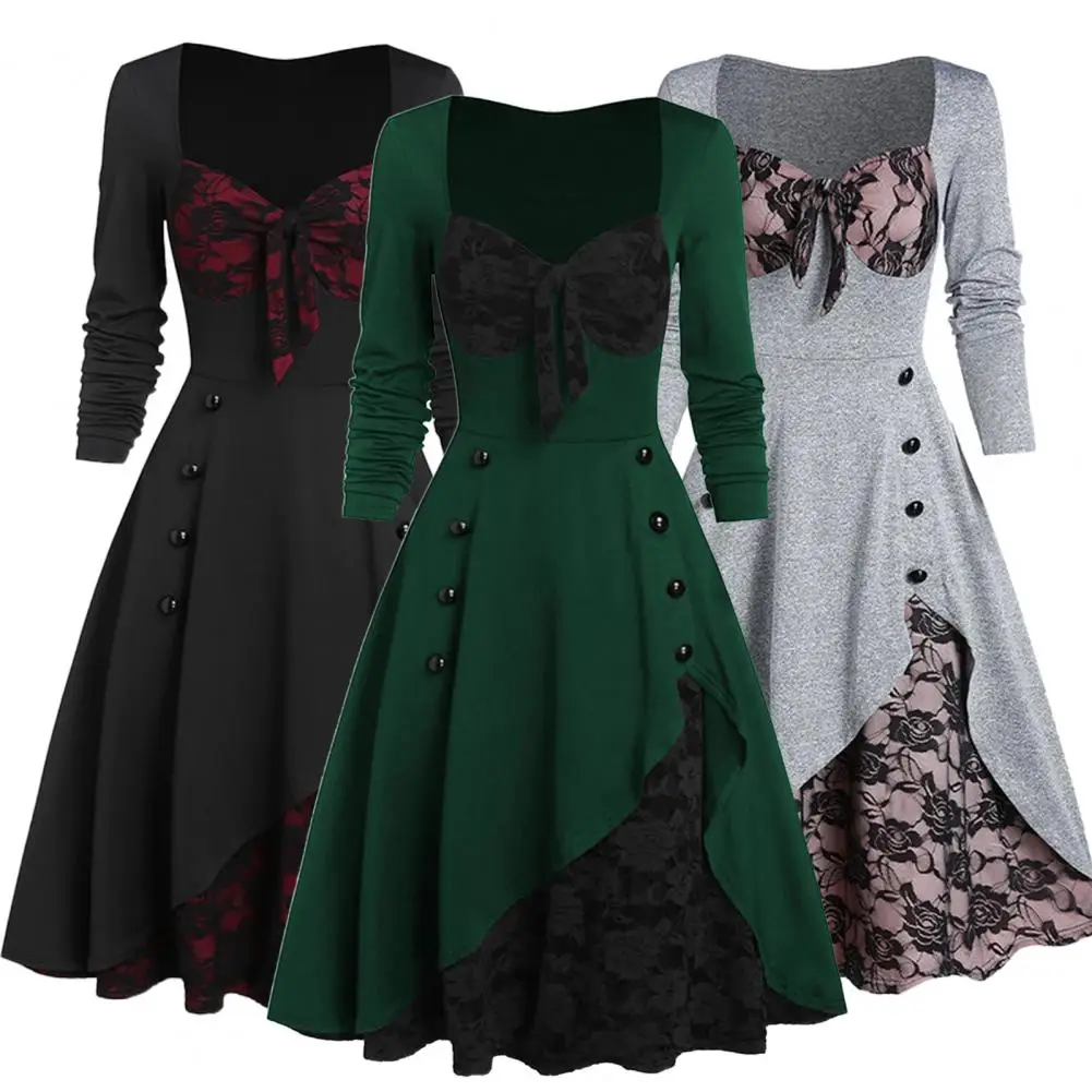 

Modern Lady Dress Charming 6 Sizes Skin-friendly Comfortable Party Dress 4 Colors Women Dresses for Office