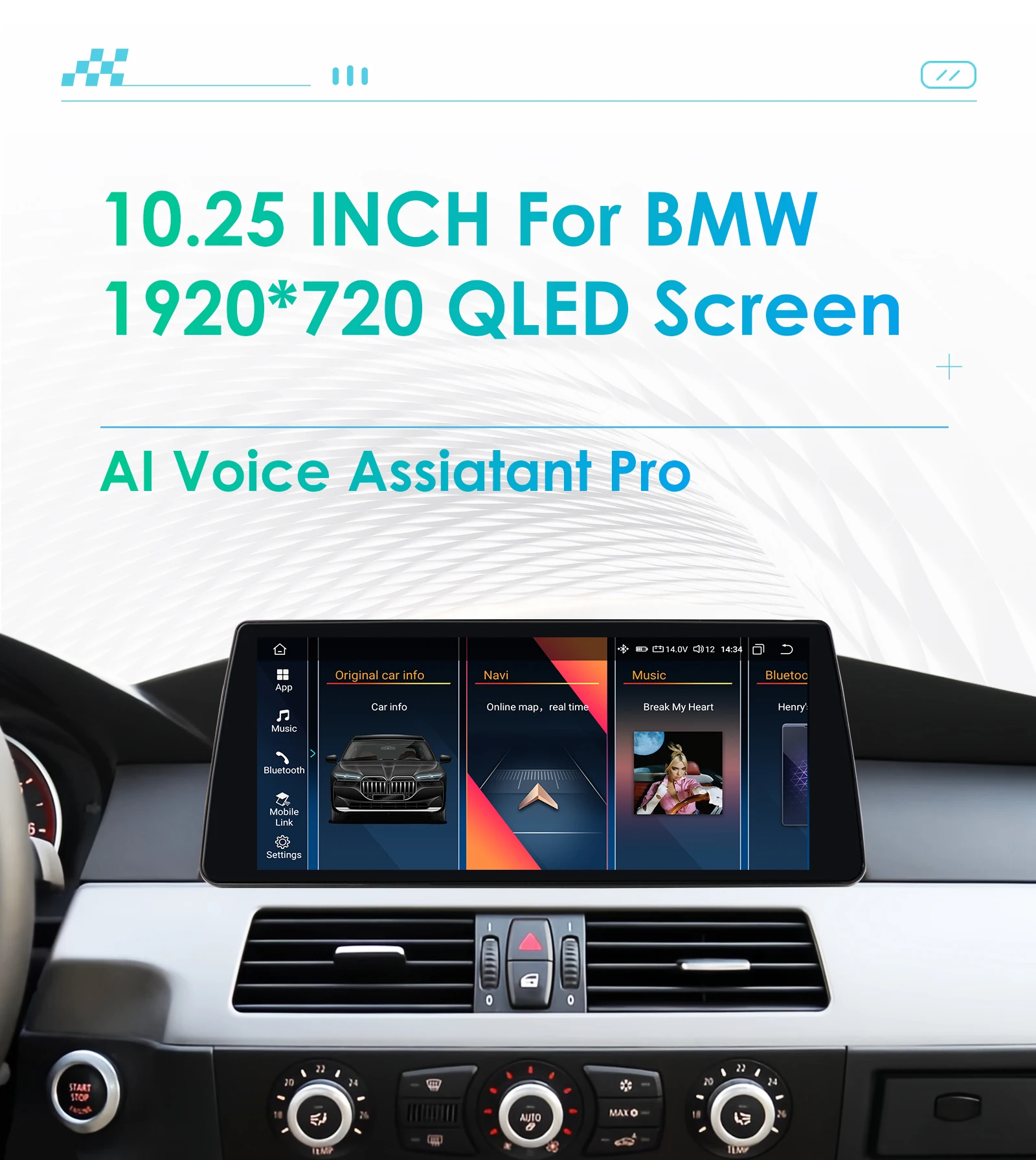 10,25 ZOLL Auto-Multimedia-Player für BMW 5 E60 E61 2005–2010 CCC CIC Autoradio RDS WIFI GPS 4G Wireless CarPlay Android Auto – Detail 1