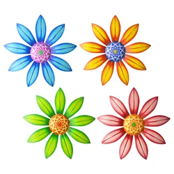 Vibrant Metal Sunflower Wall Art for Indoor and Outdoor Decor (4PCS)