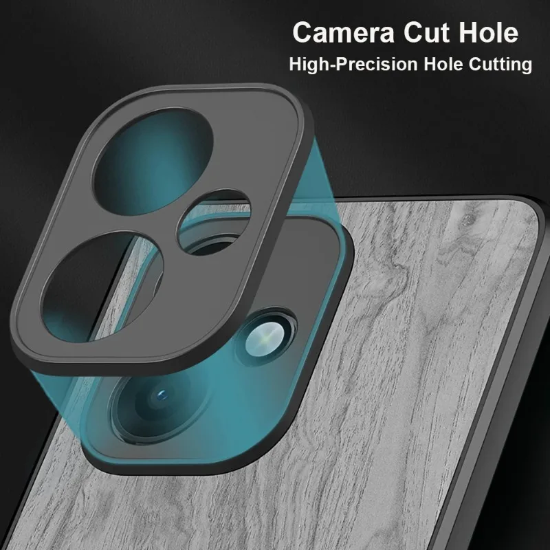 Matte Wooden Shockproof Phone Case with Camera Lens Protection