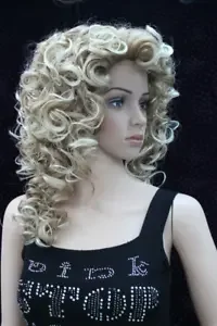

New Women's Wigs African Curly Golden Grey Hair Partial Long Curly Wig