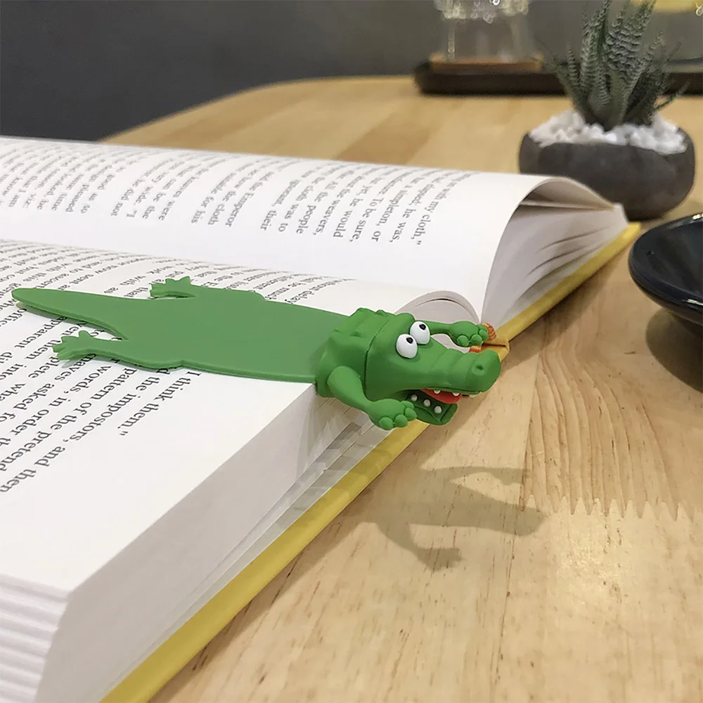 

Kawaii Канцтовары Акула крокодил ПВХ книги поддержка школьные принадлежности 3D Закладка книжный зажим