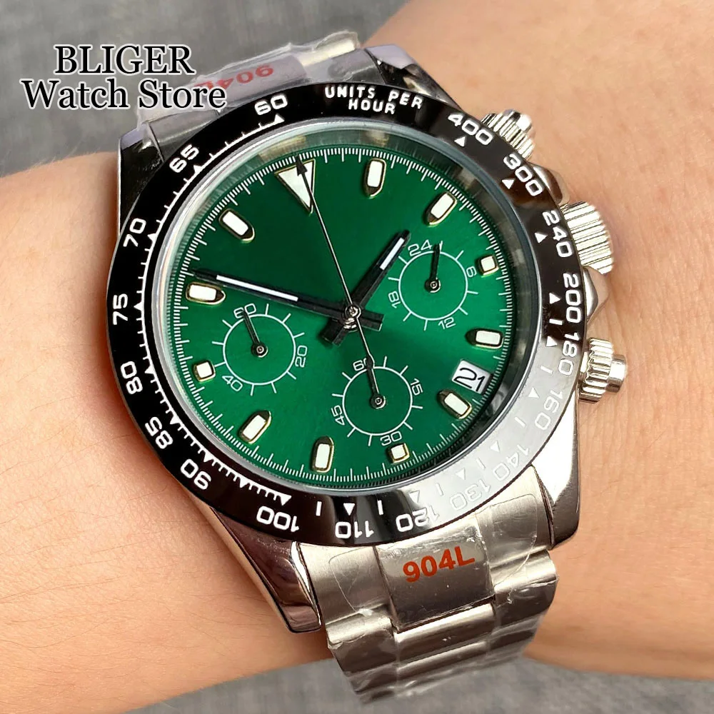 39mm クォーツ時計 クロノグラフ ビジネス サファイアガラス メンズ