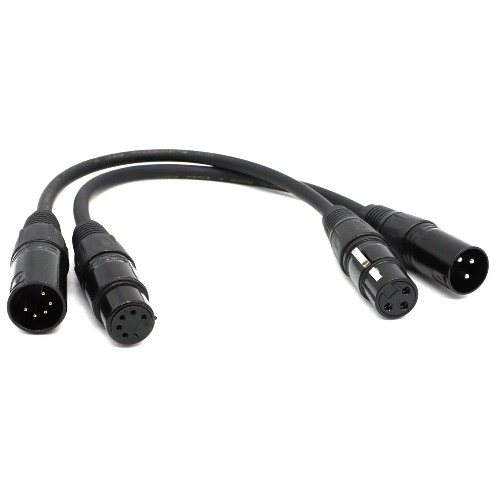 

XLR Male 3 Pin to XLR Female 5 Pin & 3 to 5 Pin Audio Cable, for Microphone DMX Cable connection
