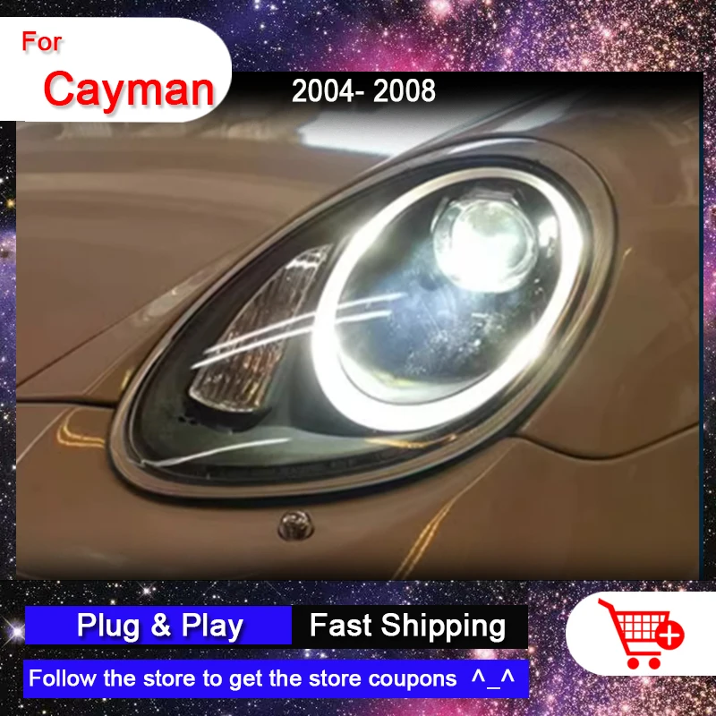 

Автомобильные фары для Porsche Boxster Cayman 2004-2008 987,1 фары головного света светодиодный DRL сигнальная лампа Биксеноновая линза проектор автоматическая сборка