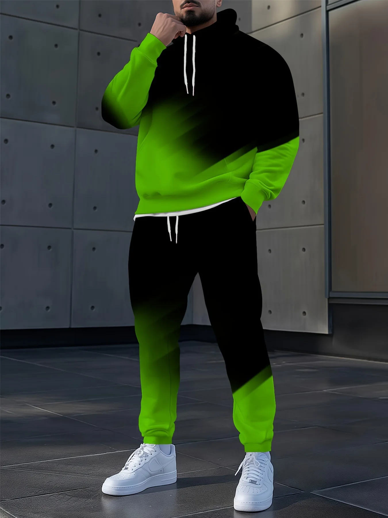 Men's 3D Printed Hoodies Sweatpants Sets Casual Tracksuit