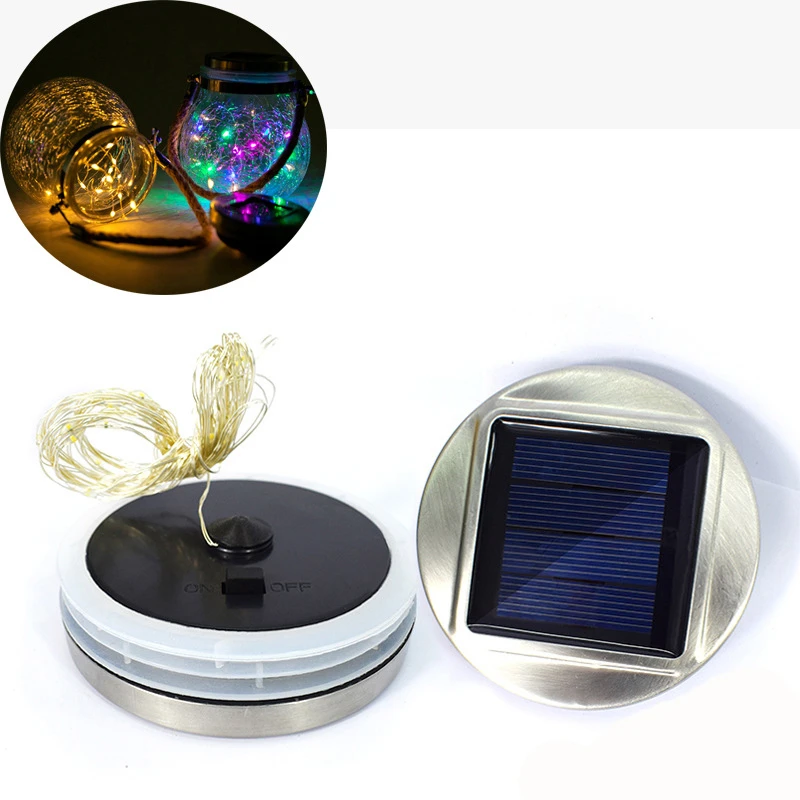 30 LEDs Solar Night Light Solar Led for Outdoor Lighting Garden Glass Jar Crack Ball Fairy Light