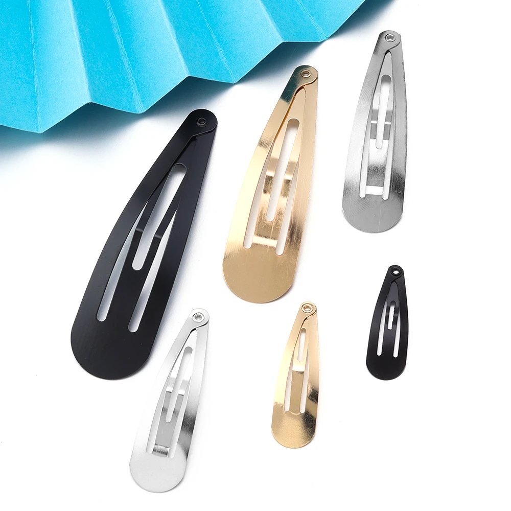 50 teile/los Metall Haar Clips 30/40/50/60/70/80mm Wasser Tropfen BB Haar Clips Haarnadeln Barrettes Für DIY Mode Haar Zubehör – Detail 6