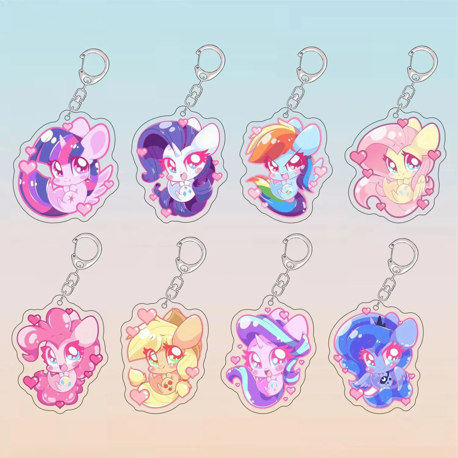 Herocrossmy Little Pony Anime Periferiche Personalizzato Arcobaleno Pony Running Ciondolo Portachiavi Peachy Segretaria Xiaodie Creative