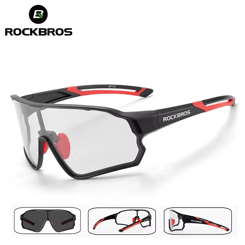 ROCKBROS Unisex Photochromic Sports Sunglasses - UV Protection & Anti-Glare Cycling Glasses
