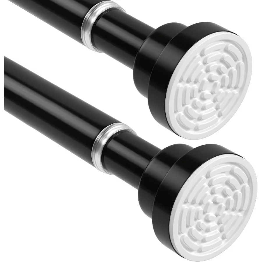 Black 2Pack Tension Shower Curtain Rods 4578 Inch