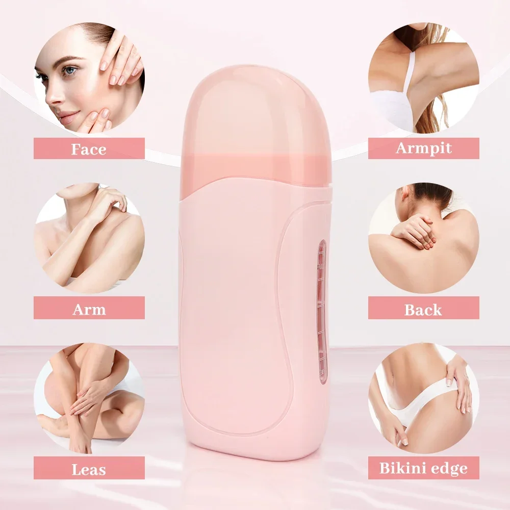Description Picture 5 of itemRoll on Depilatory Wax Kit Facial Body Hair Epilator Wax Hair Heating Handheld Depilatory Cleaner Portable Hair Removal Machine