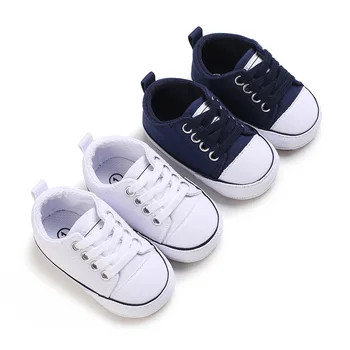 Meckior Sneakers per bambini neonati maschi scarpe di tela suola in gomma antiscivolo comode scarpe da basket per bambini Unisex morbide 0-18M 1