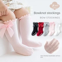 Baby Stuff Newborn Girls  Princess Bow Socks Spring Autumn Cotton Children Socks Non-slip Stockings Infant Accessories  Clothes 1