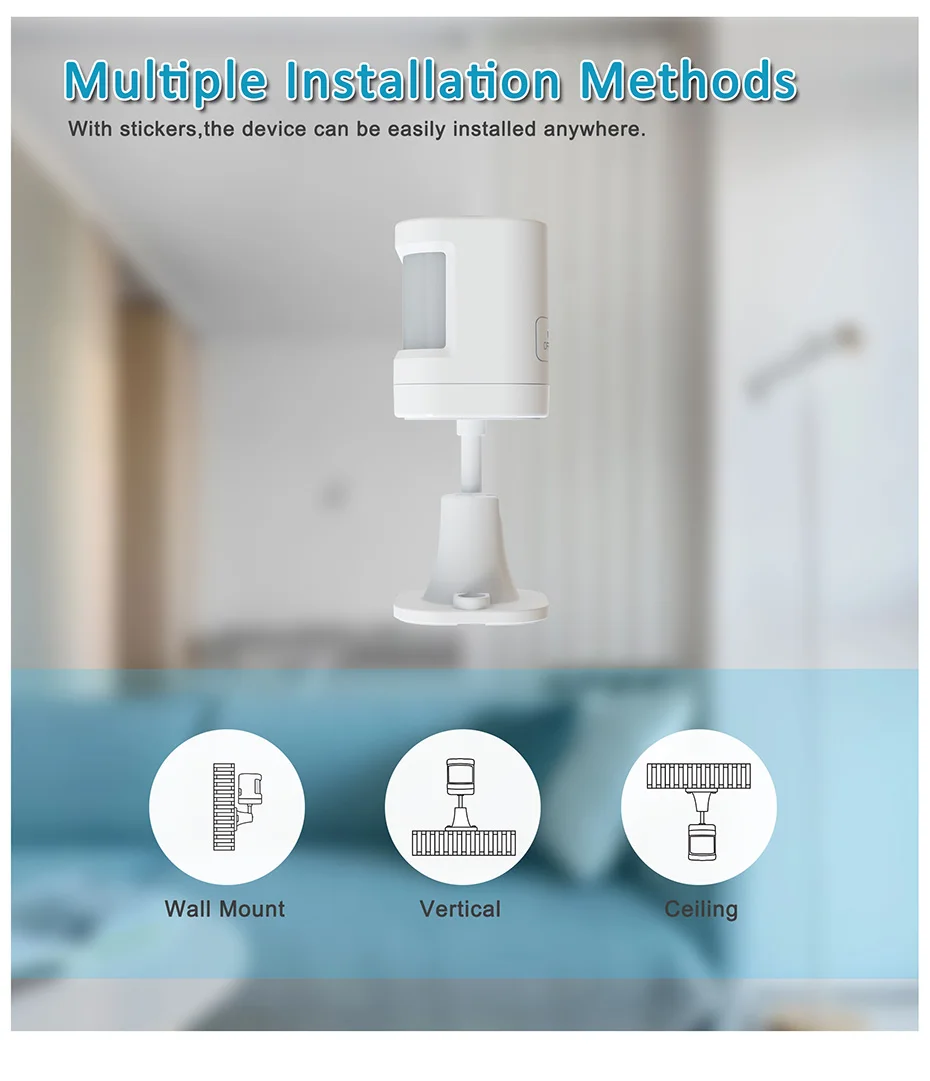 Wireless Mini PIR Sensor Motion Detector 433Mhz P20 Alarm Sensor For G95 G34 G30