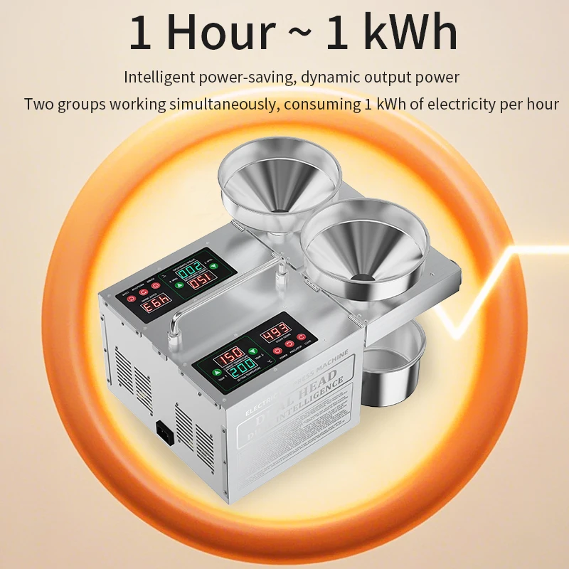 SUNZ Double head adjustable temperature oil press machine Automatic Oil Extraction Peanut Extractor Expeller oil press machine