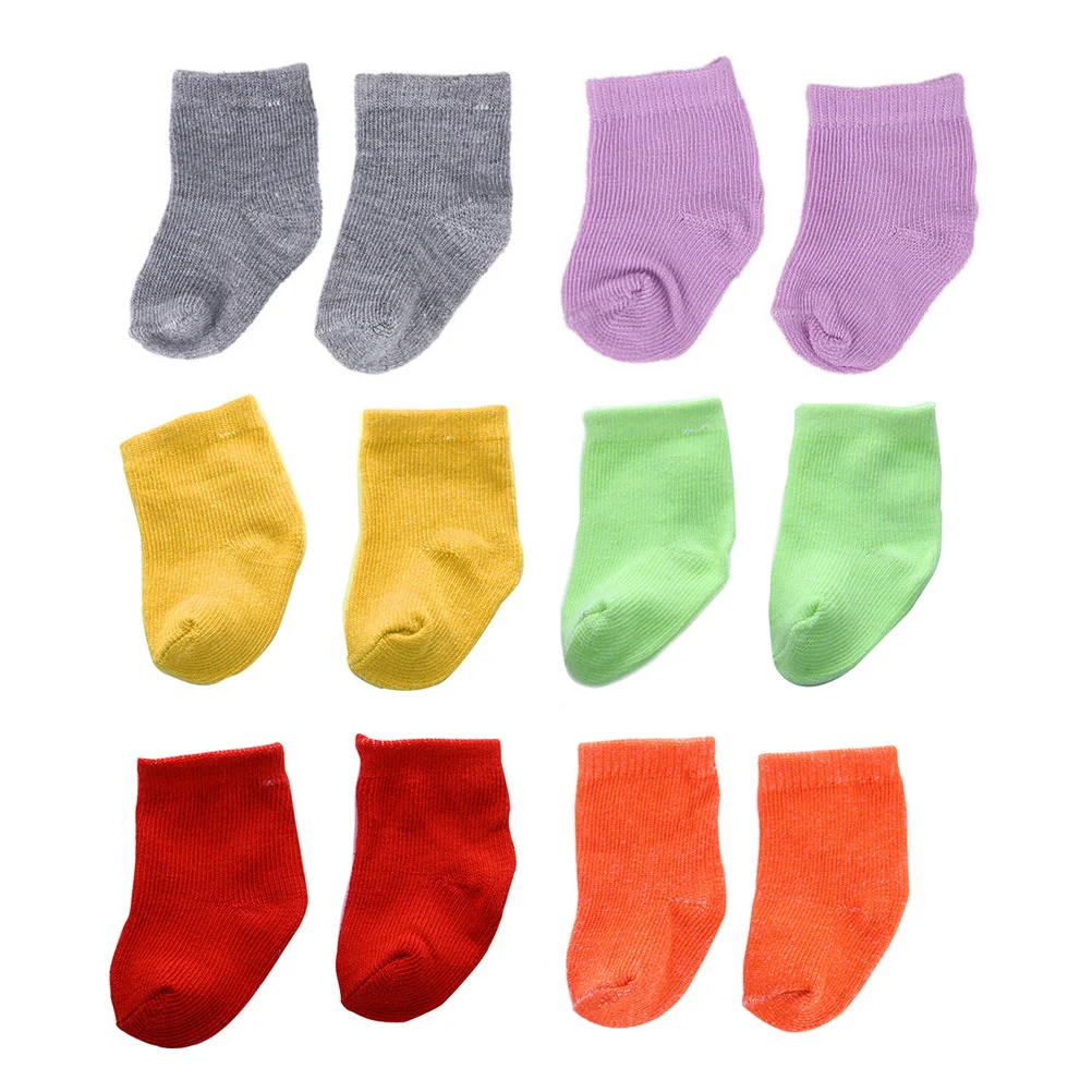 6 Pairs Socks Accessories Play House Toy Mini Costume Newborn Toys Simple for Dolls