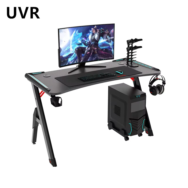 UVR E-sports Desk Desktop Computer Desk with RGB Lights Furniture for Home Office