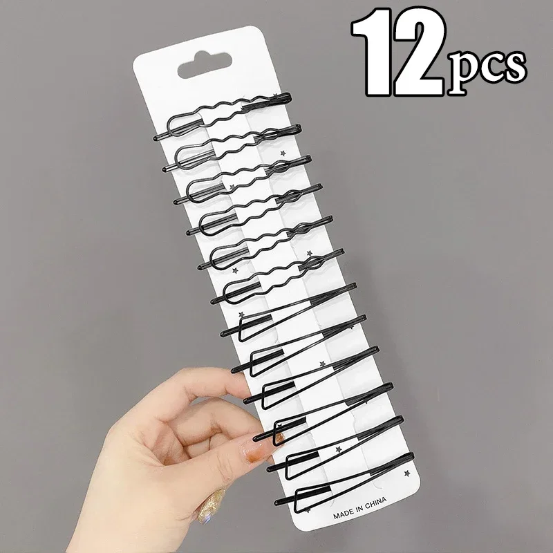 3/12 Pezzi Bobby Pins Forcine Ondulate Fermagli Per Capelli Neri Mollette In Metallo Onda Invisibile Hairgrips Fermagli Per Capelli Moda Per Donne Ragazze - Foto 11