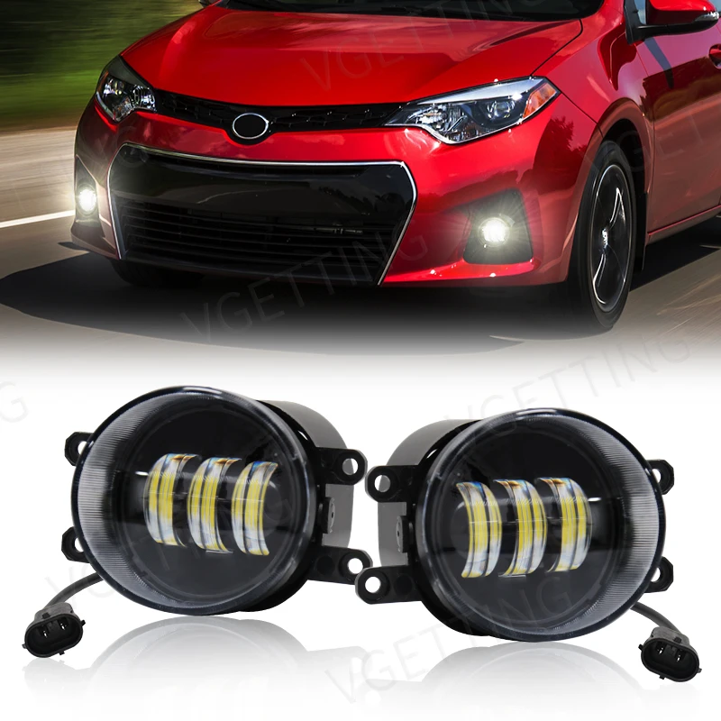 Car Fog Lamp Assembly For Toyota Corolla Camry Yaris RAV4 4Runner Prius Highlander 2011 2012 2013 Headlight White LED Lens 12V 1