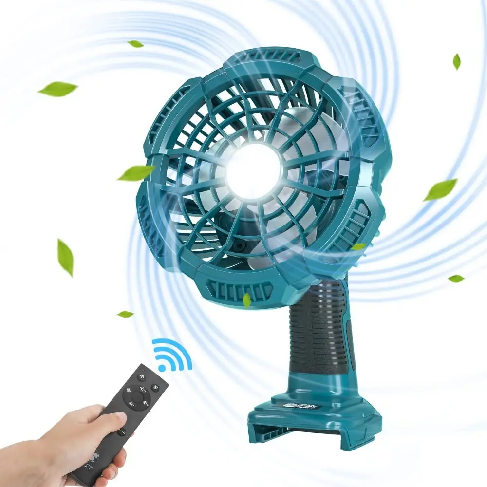 

Портативный многофункциональный вентилятор для Makita 14,4-18 в, литиевая батарея BL1830 со светодиодный светильник кой, беспроводной вентилятор для рабочего места с дистанционным управлением