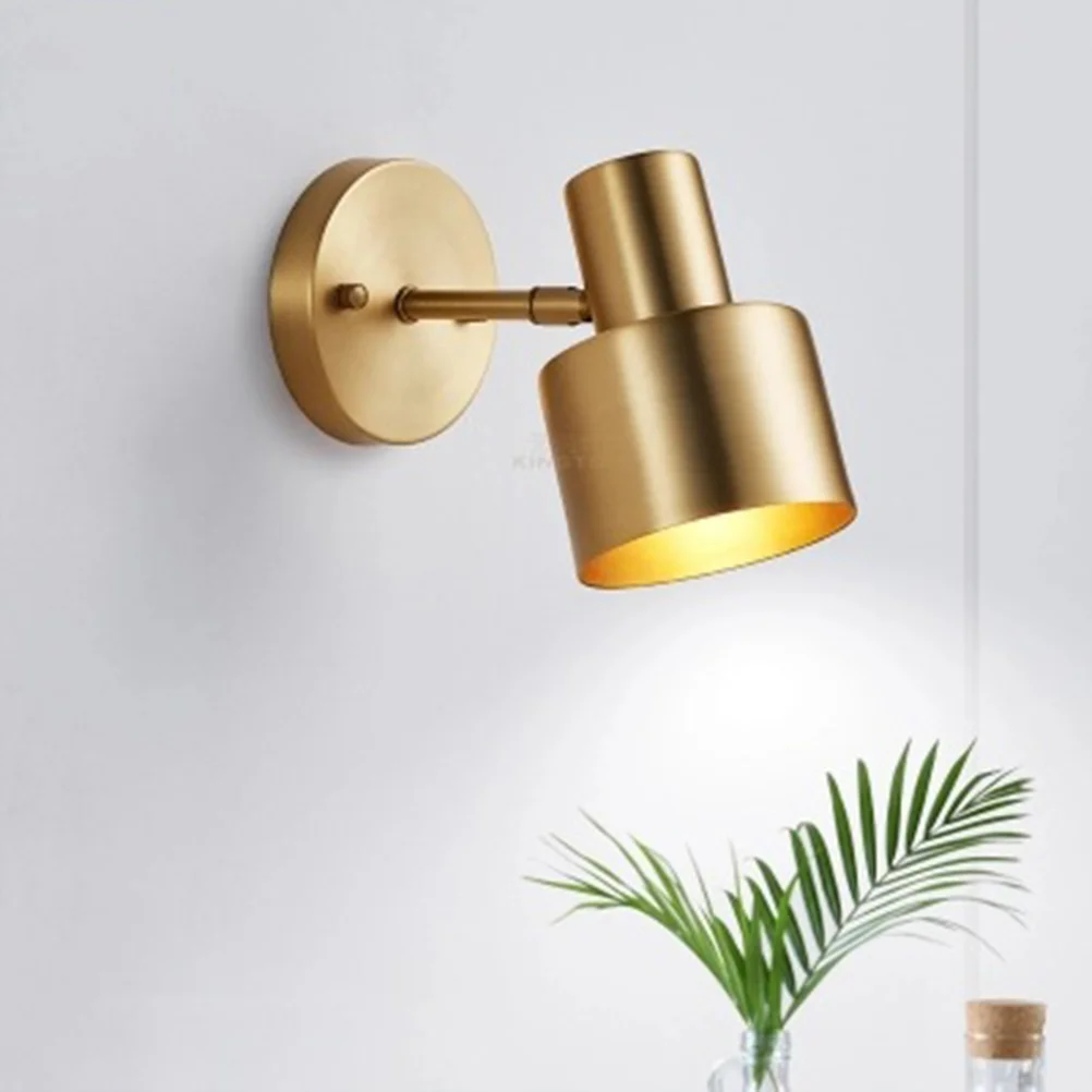 

Портативный настенный светильник, настенный светильник из медного материала, современный простой настенный светильник, прикроватный задний светильник, изящный настенный светильник, без