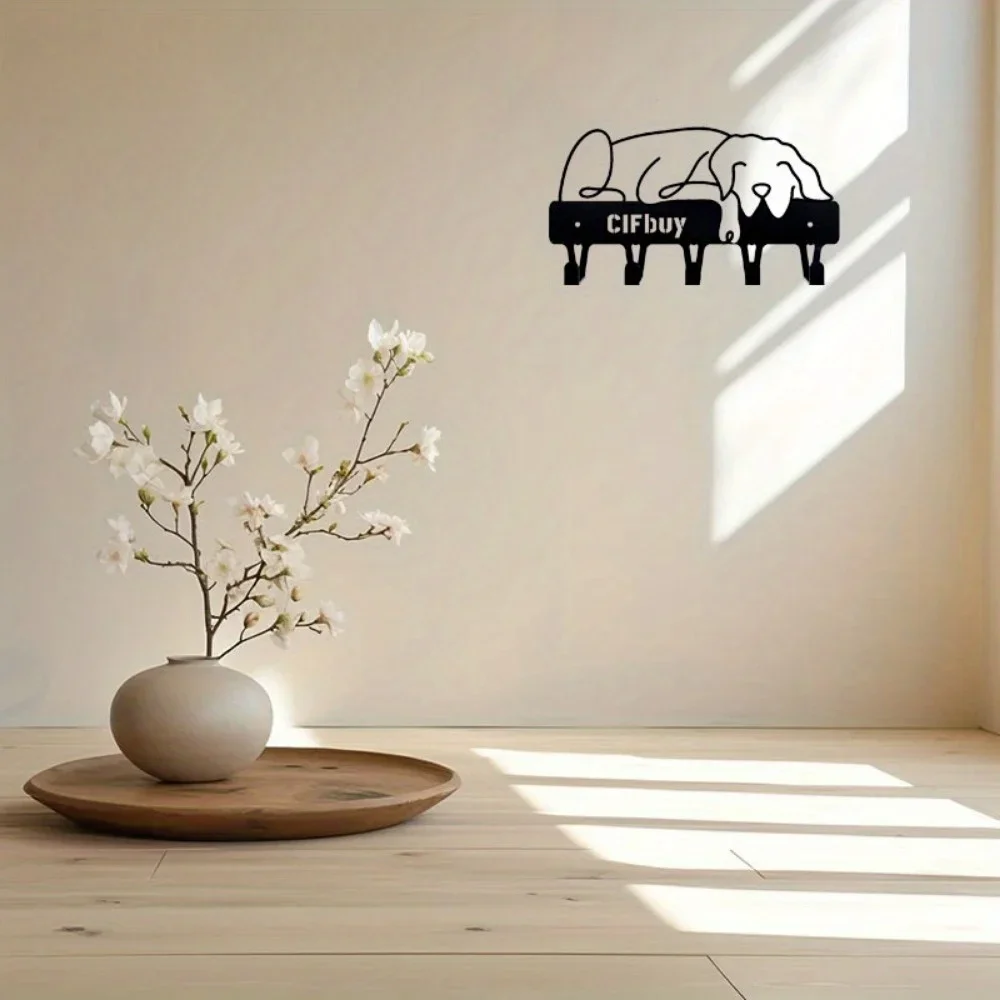 Metal Dog Wall Decor - Minimalist Artwork for Room, Durable Wall Mount, Combines Style as Wall Art & Function as Home Hook 6
