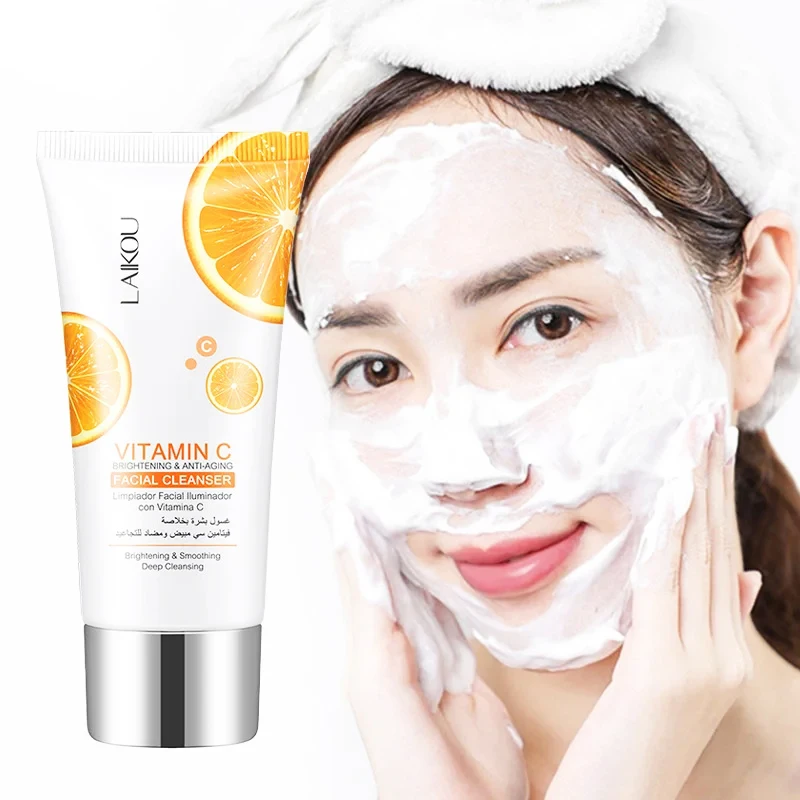 

LAIKOU Vitamin C Facial Cleanser Face Wash Foam Cleanser Facial Cleansing Brightening Moisturizing Face Skin Care Products