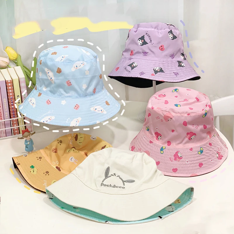 

Sanrio Kawaii Anime My Melody Summertime Sunhat Cute Hello Kitty Cartoon Bucket Hat Cinnamoroll Sun Hat Lovely Gifts for Girls