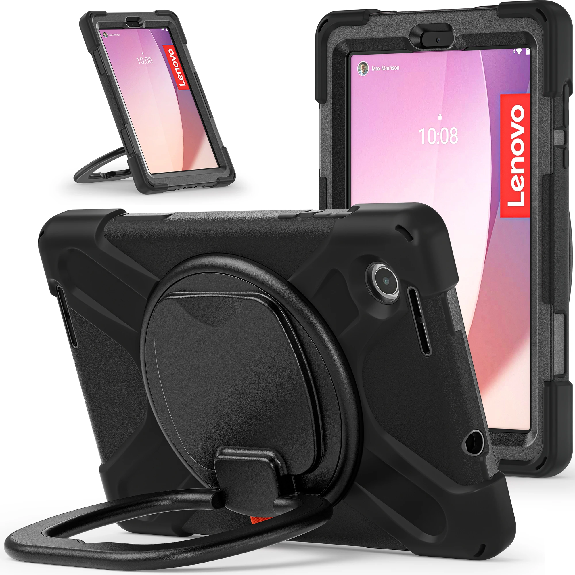 Enhanced Tablet Case Armor with 360° Rotating Stand - Shockproof Protection