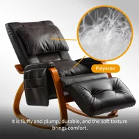 1 Set of Massage Chair Dark Brown Reclining Rocking Chair Five Angle Adjustable Oversized Load Bearing Massage Tool for Relaxing 2