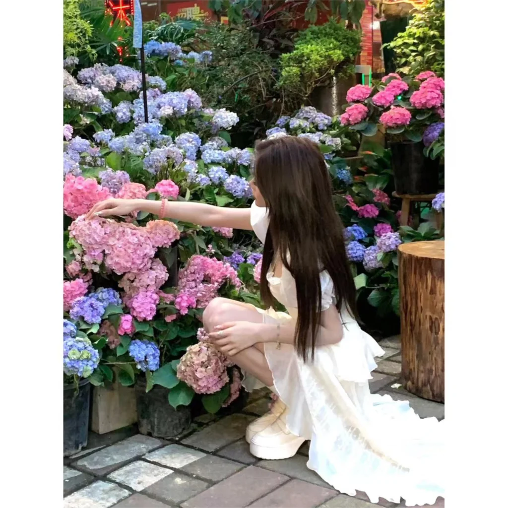 Y2K Irregular Ruffles Midi Dresses for Women Puff Sleeve Square Collar A-line French Vintage Birthday Party Dress Prom Vestidos