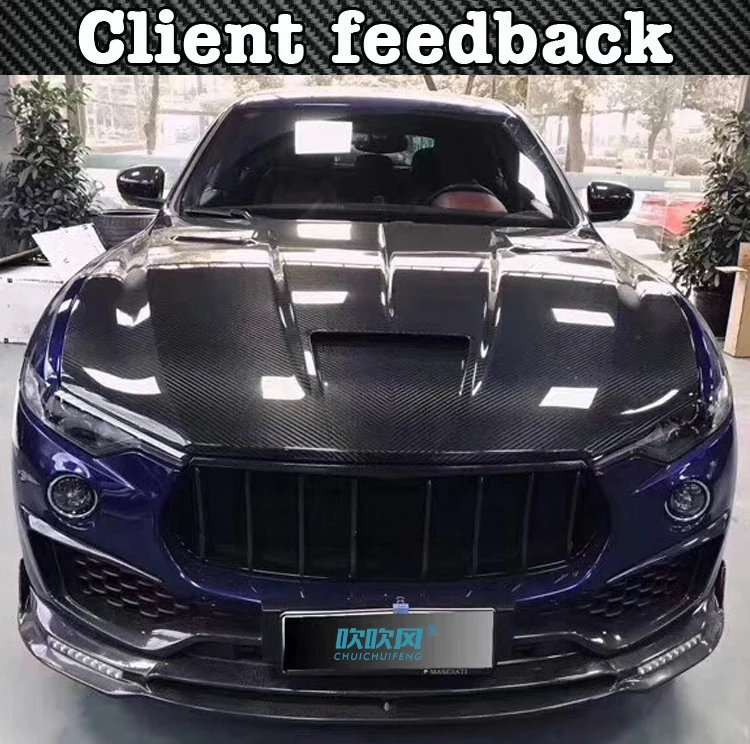 High Quality N style Carbon Fiber Front hood Engine Bonnet For Maserati Levante Replacement Hood