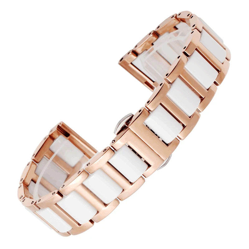 Elegant Ceramic Metal Strap Bracelet with Tool Set - Available in Various Sizes and Colors