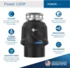 Power 1HP, 1 HP Garbage Disposal, Power Series EZ Connect Continuous Feed Food Waste Disposer, Black 2