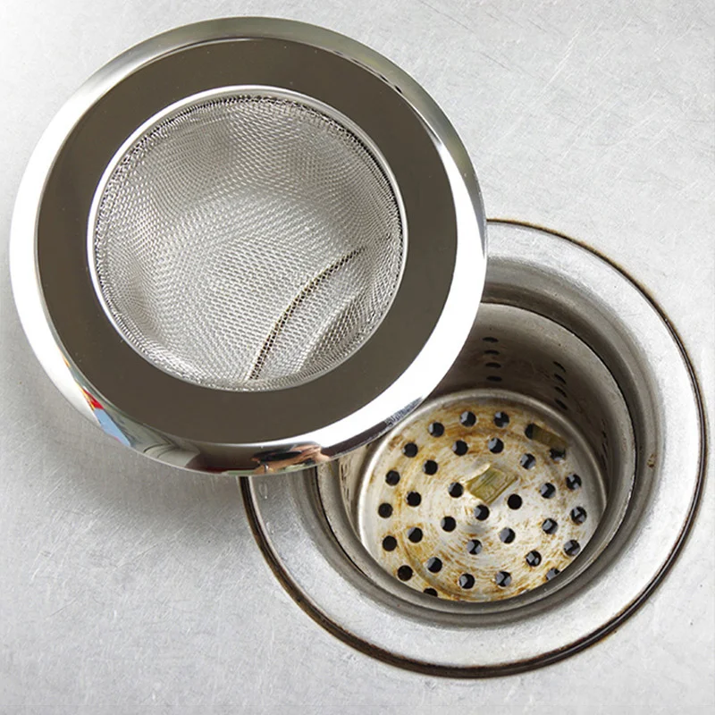 ​Kitchen Sink Strainer With Handle Stopper Replacement Drain Basket Stainless Steel Mesh Filter Waste Hole 2024 New
